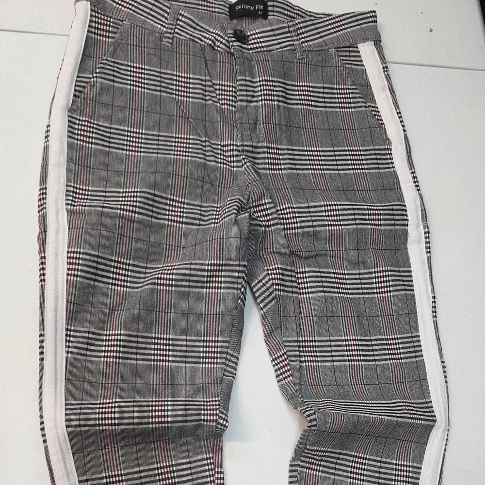 Plaid skinny fit pants size